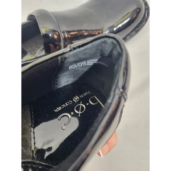 B.O.C. Nurse Platform Leather Slip On Clogs Work Shoes 9 Black Shiney - Picture 6 of 7